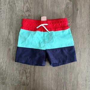 Cat & Jack Red and Blue Colorblock Toddler Boy’s Swim Shorts